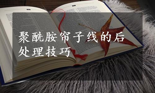 聚酰胺帘子线的后处理技巧