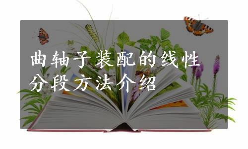 曲轴子装配的线性分段方法介绍