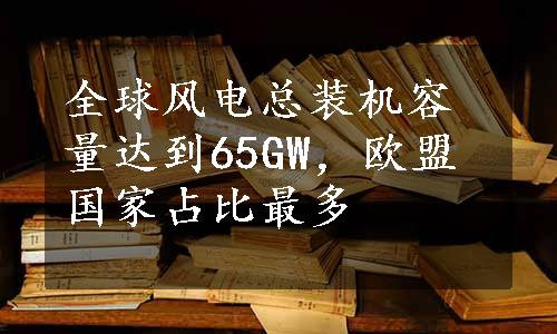 全球风电总装机容量达到65GW，欧盟国家占比最多