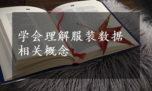 学会理解服装数据相关概念