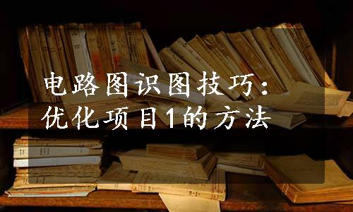 电路图识图技巧：优化项目1的方法