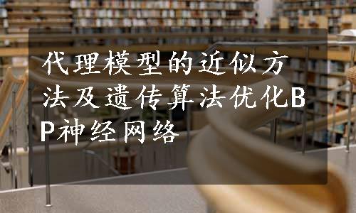 代理模型的近似方法及遗传算法优化BP神经网络