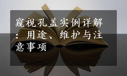 窥视孔盖实例详解：用途、维护与注意事项