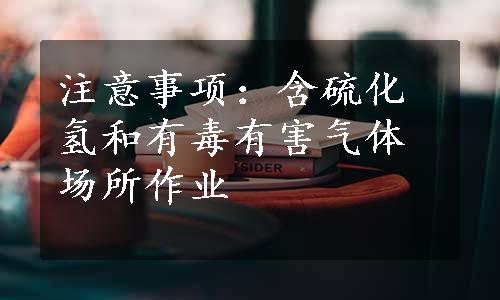 注意事项：含硫化氢和有毒有害气体场所作业