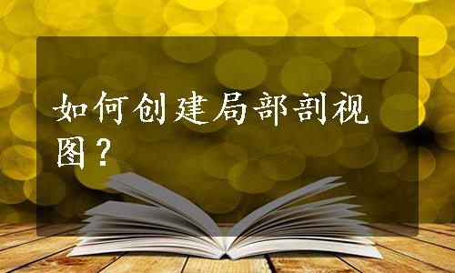 如何创建局部剖视图？