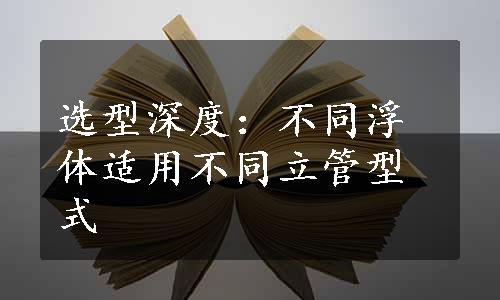 选型深度：不同浮体适用不同立管型式