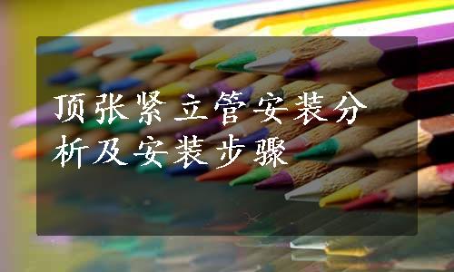 顶张紧立管安装分析及安装步骤