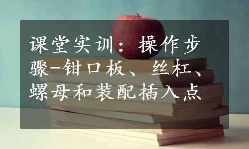 课堂实训：操作步骤-钳口板、丝杠、螺母和装配插入点