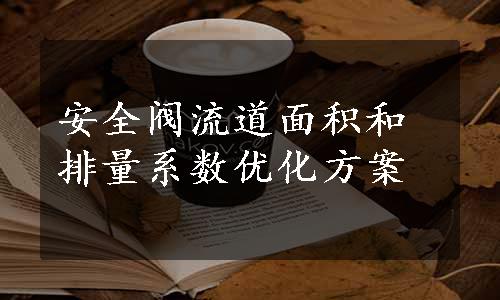 安全阀流道面积和排量系数优化方案