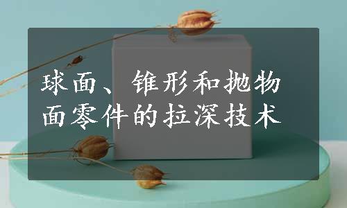 球面、锥形和抛物面零件的拉深技术