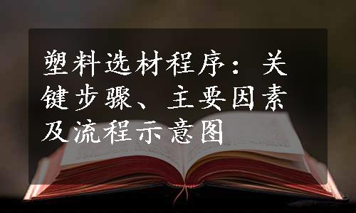 塑料选材程序：关键步骤、主要因素及流程示意图