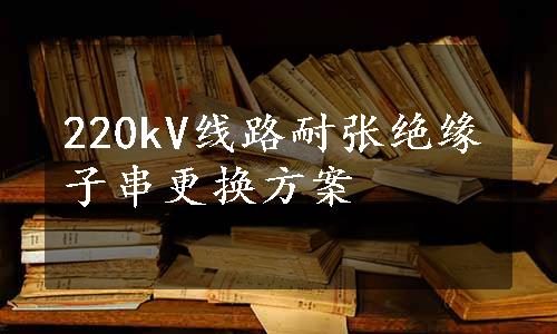 220kV线路耐张绝缘子串更换方案