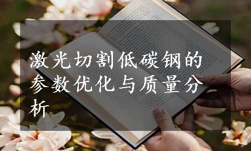 激光切割低碳钢的参数优化与质量分析