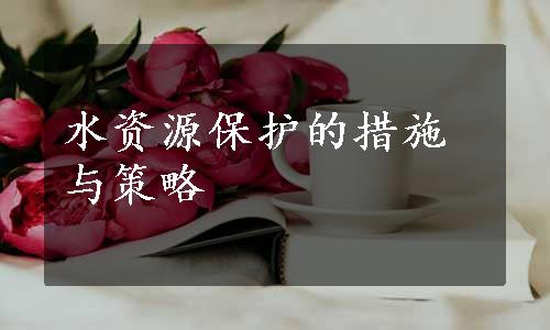 水资源保护的措施与策略