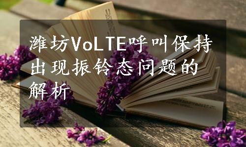 潍坊VoLTE呼叫保持出现振铃态问题的解析