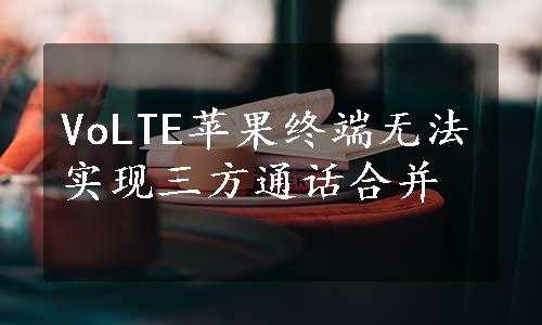 VoLTE苹果终端无法实现三方通话合并