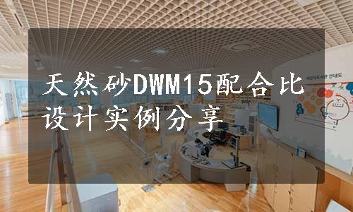 天然砂DWM15配合比设计实例分享