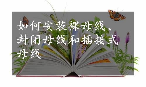 如何安装裸母线、封闭母线和插接式母线