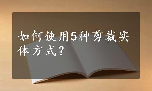 如何使用5种剪裁实体方式？