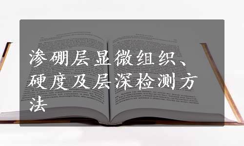 渗硼层显微组织、硬度及层深检测方法