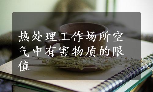 热处理工作场所空气中有害物质的限值