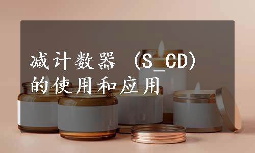 减计数器 (S_CD) 的使用和应用