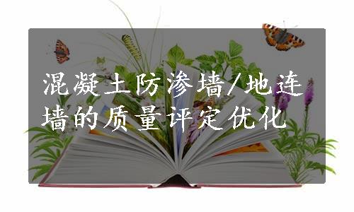 混凝土防渗墙/地连墙的质量评定优化