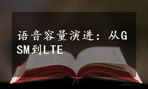 语音容量演进：从GSM到LTE