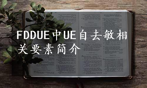 FDDUE中UE自去敏相关要素简介