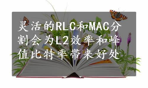 灵活的RLC和MAC分割会为L2效率和峰值比特率带来好处