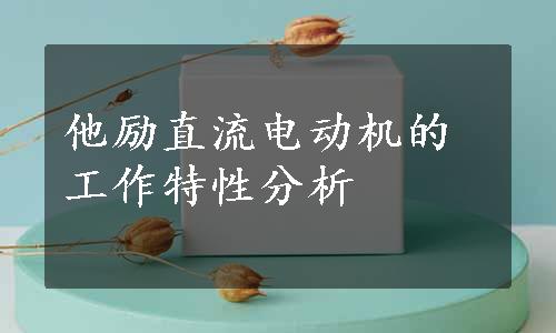 他励直流电动机的工作特性分析