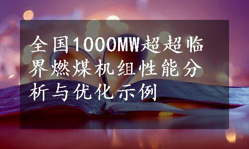 全国1000MW超超临界燃煤机组性能分析与优化示例