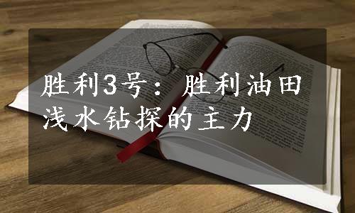 胜利3号：胜利油田浅水钻探的主力