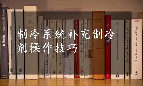 制冷系统补充制冷剂操作技巧