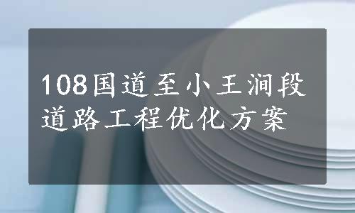 108国道至小王涧段道路工程优化方案