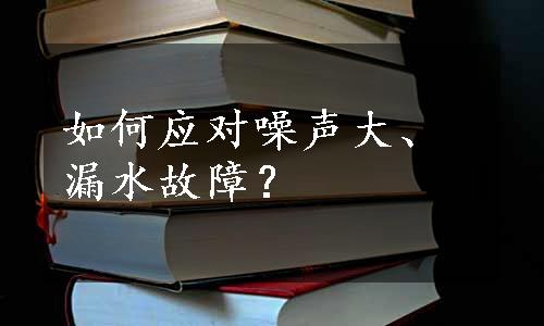 如何应对噪声大、漏水故障？