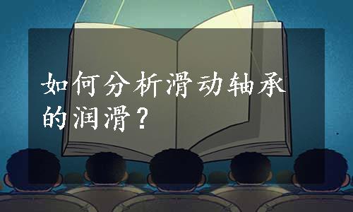 如何分析滑动轴承的润滑？