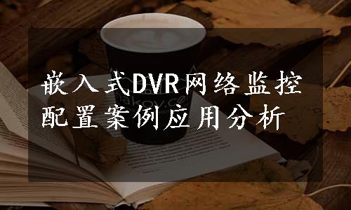 嵌入式DVR网络监控配置案例应用分析