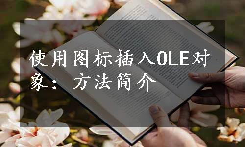 使用图标插入OLE对象：方法简介