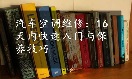 汽车空调维修：16天内快速入门与保养技巧