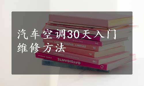 汽车空调30天入门维修方法