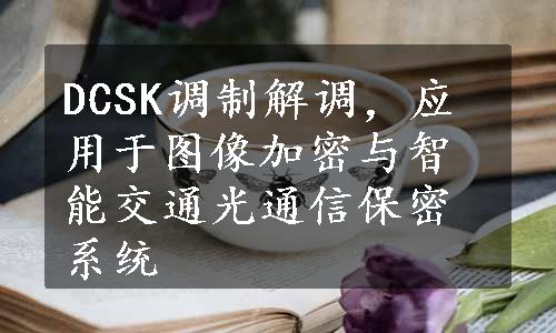 DCSK调制解调，应用于图像加密与智能交通光通信保密系统