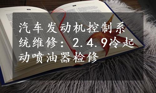 汽车发动机控制系统维修：2.4.9冷起动喷油器检修