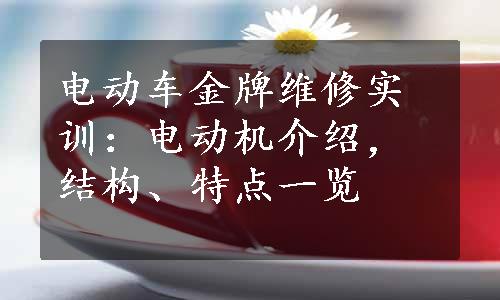 电动车金牌维修实训：电动机介绍，结构、特点一览