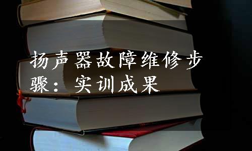 扬声器故障维修步骤：实训成果