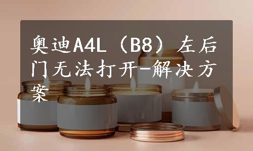 奥迪A4L（B8）左后门无法打开-解决方案