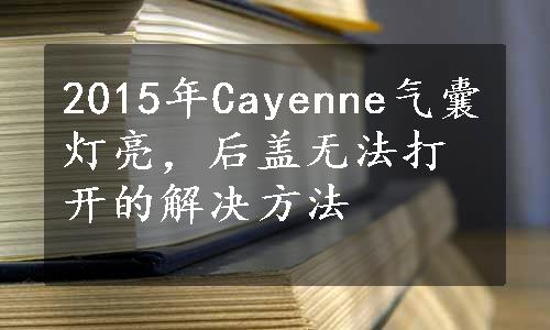 2015年Cayenne气囊灯亮，后盖无法打开的解决方法