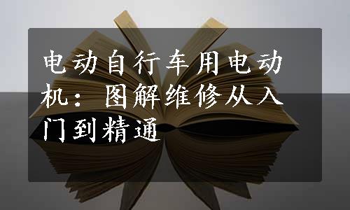 电动自行车用电动机：图解维修从入门到精通