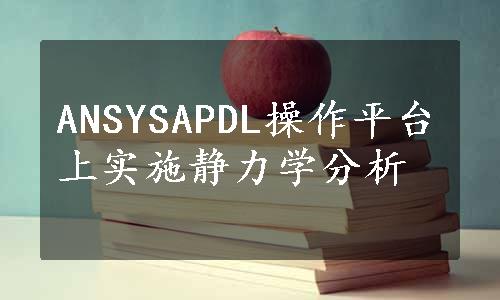 ANSYSAPDL操作平台上实施静力学分析