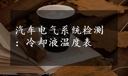 汽车电气系统检测：冷却液温度表